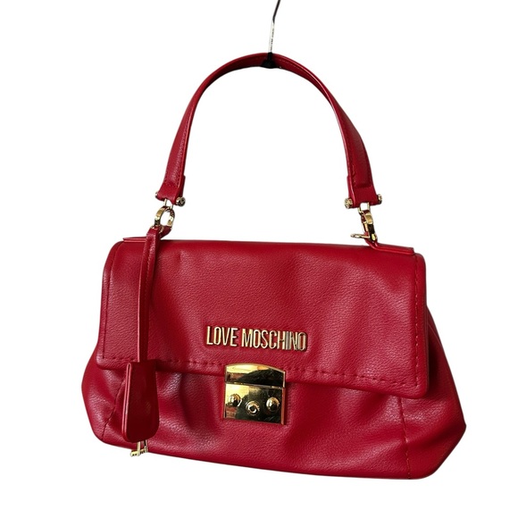 Love Moschino Handbags - Love Moschino Red Shoulder Bag with Gold Hardware